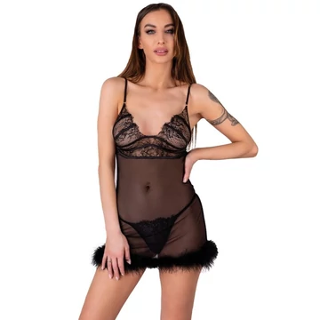 LIVCO CORSETTI DIVAT - ZERUNAM SZETT BABYDOLL + FEKETE TANGA