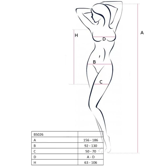 PASSION WOMAN BS026 BODYSTOCKING RUHA STÍLUS FEKETE EGY MÉRET