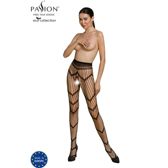 PASSION - ECO KOLLEKCIÓ BODYSTOCKING ECO S006 FEKETE