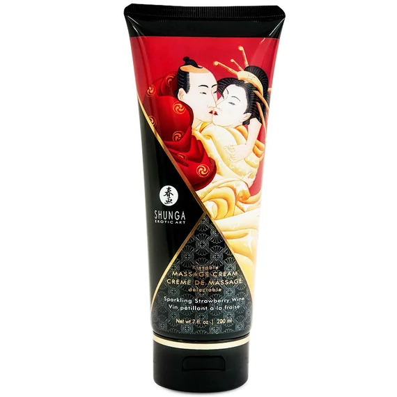 SHUNGA MASSAGE CREAM CSÓKOLHATÓ PEZSGŐ EPERBOR 200 ML