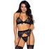 Kép 1/4 - LEG AVENUE HÁROM DARAB SET TOP, HARISNYAKÖTŐ ÖV ÉS G-HÚR