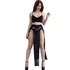 Kép 2/4 - CHILIROSE - CR 4672 Fekete Skirt és Thong Arany Láncokkal L