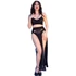 Kép 3/4 - CHILIROSE - CR 4672 Fekete Skirt és Thong Arany Láncokkal L