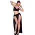 Kép 4/4 - CHILIROSE - CR 4672 Fekete Skirt és Thong Arany Láncokkal L
